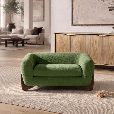36.5-Inch Sherpa Dog Sofa Bed — view 1