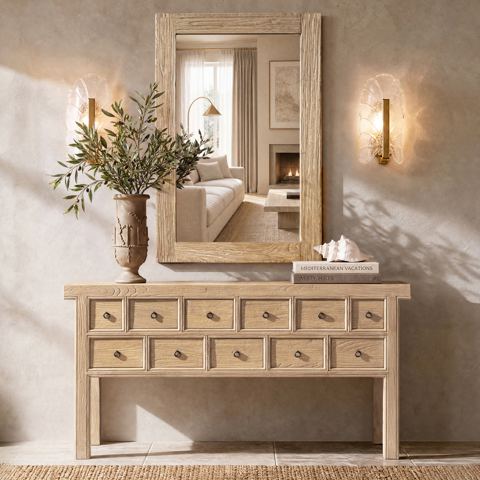 47-Inch Reclaimed Elm Wall Mirror