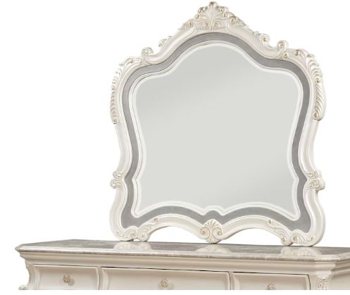 Beveled Mirror with Scrolled Trim and Crown — view 4