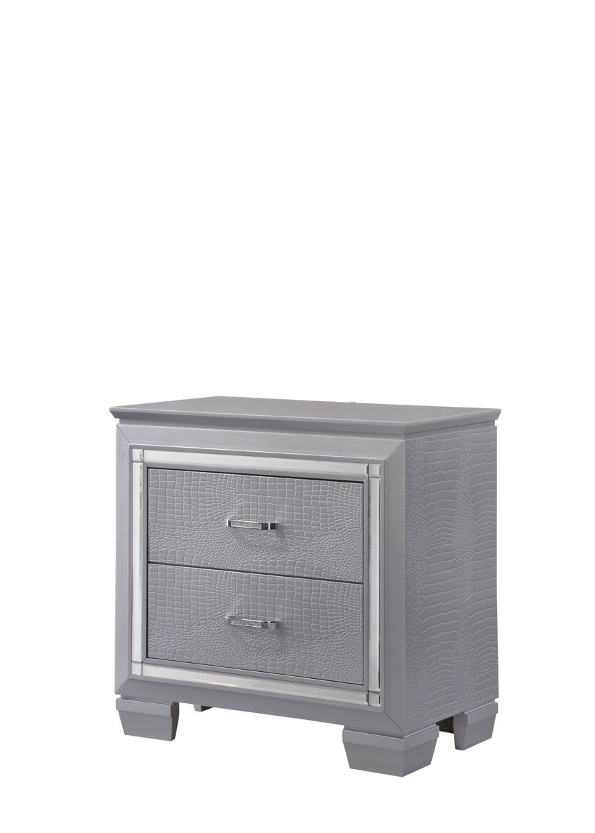 Two-Drawer Mirror-Accent Cabinet with LED Lights — view 2