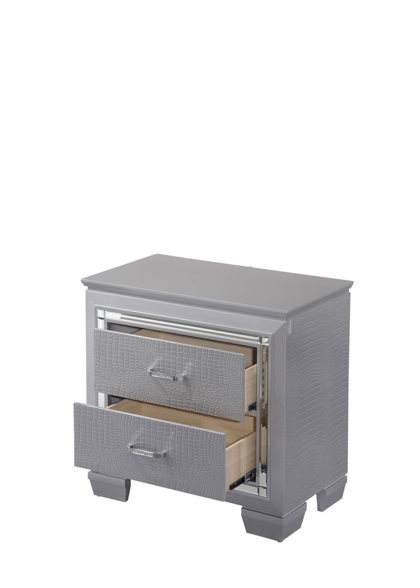 Two-Drawer Mirror-Accent Cabinet with LED Lights — view 3