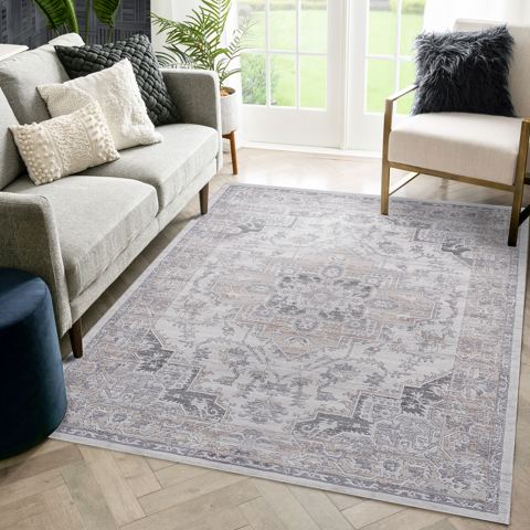 5 x 7 Ft Ivory Oriental Area Rug