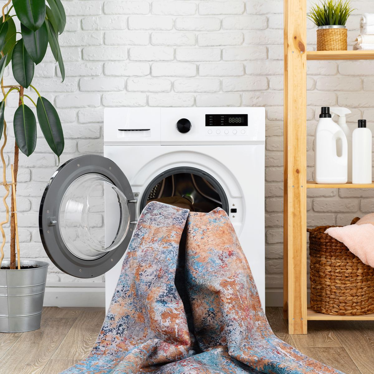 5 x 8-Foot Washable Area Rug, Multi — view 4