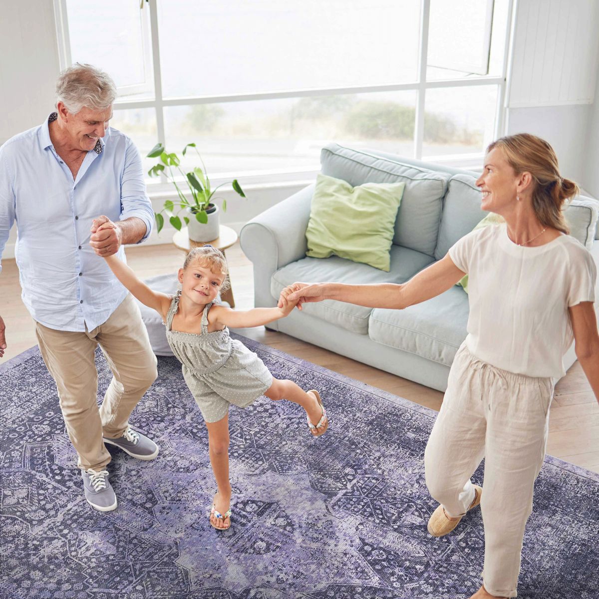 5 x 8-Foot Washable Area Rug, Anthracite — view 4