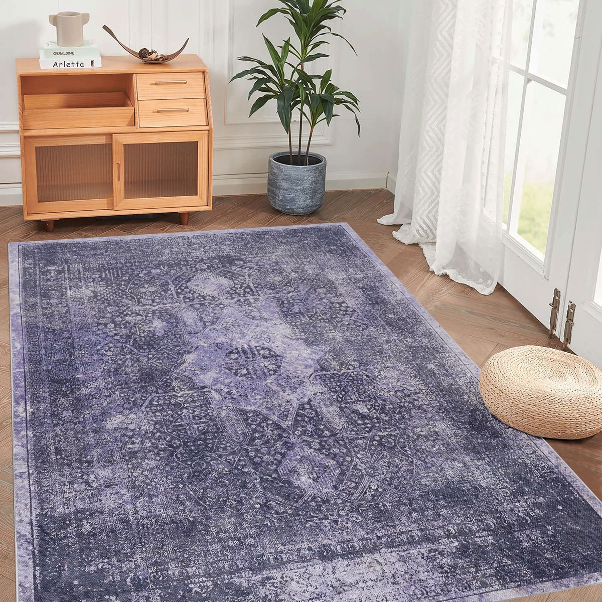 5 x 8-Foot Washable Area Rug, Anthracite