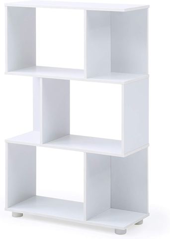 Modern Staggered 3-Shelf Bookcase — view 1