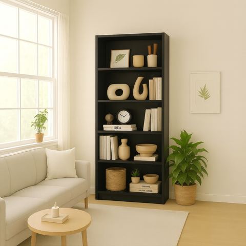 5-Tier Open Bookshelf with Anti-Tip Kit
