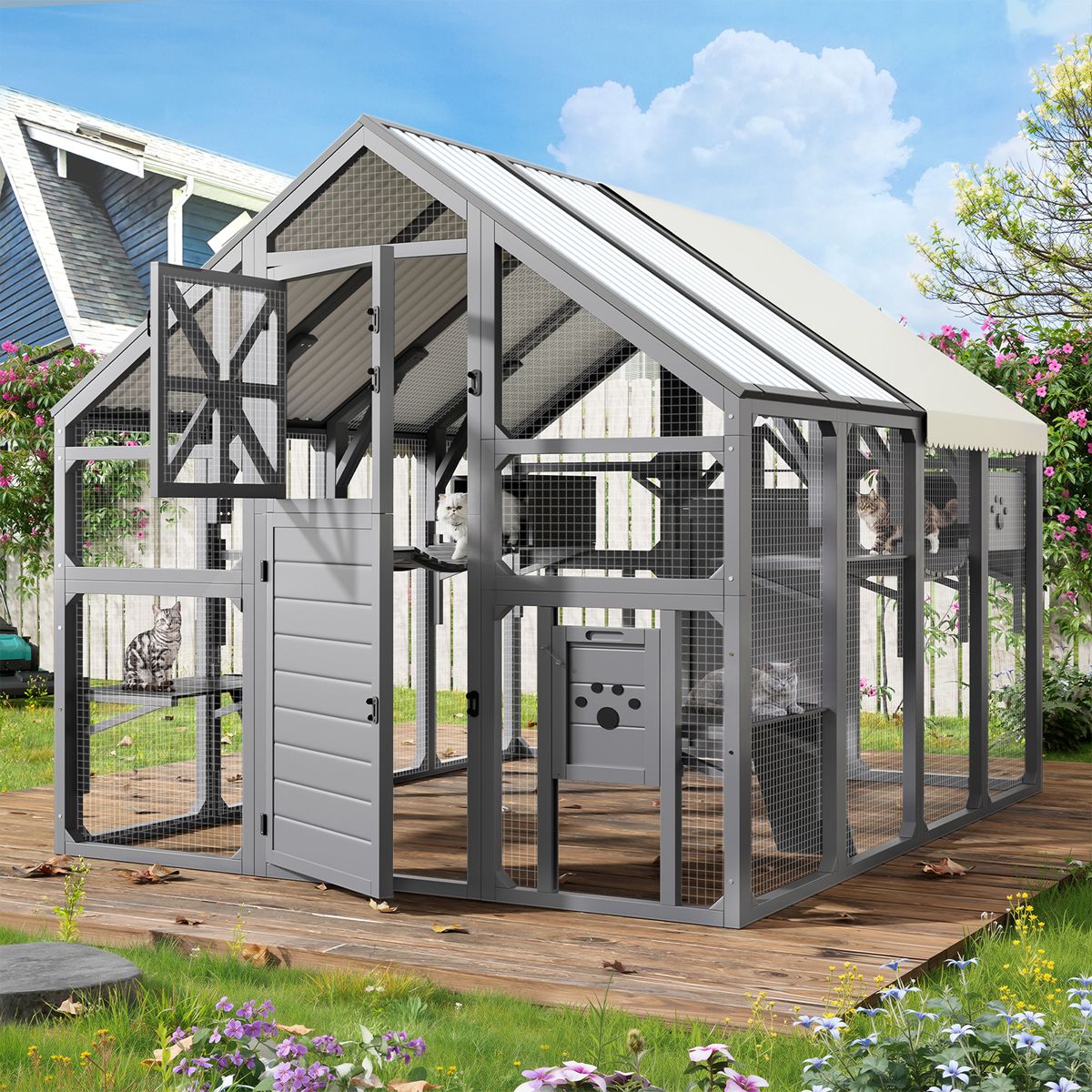 Walk-In Catio with Bridges and PVC Roof — view 2