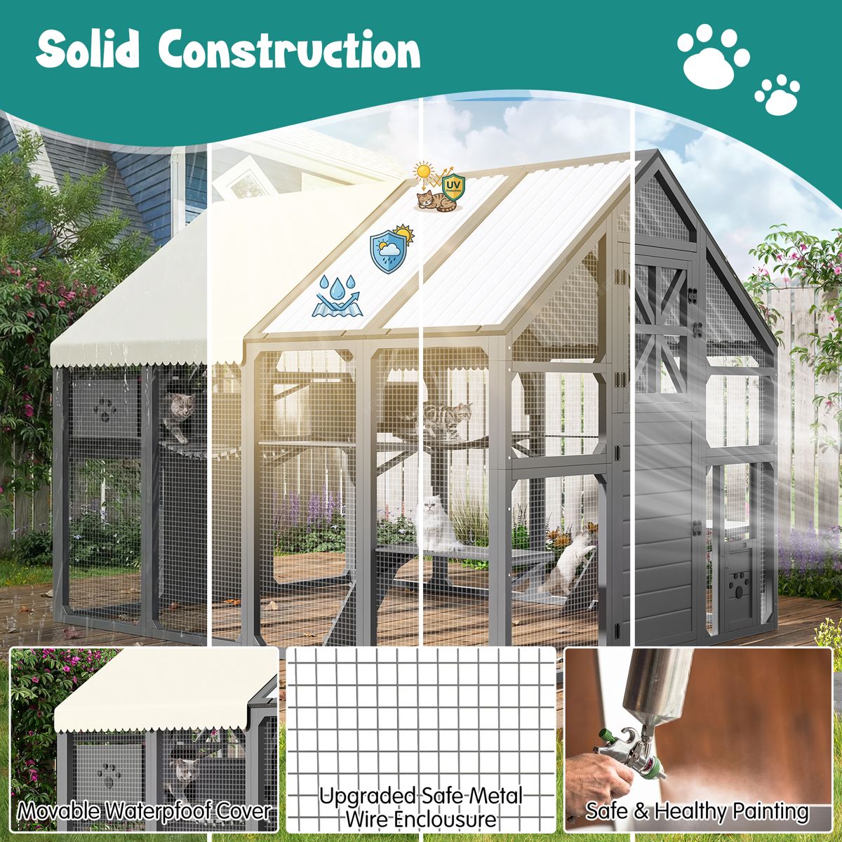 Walk-In Catio with Bridges and PVC Roof — view 4