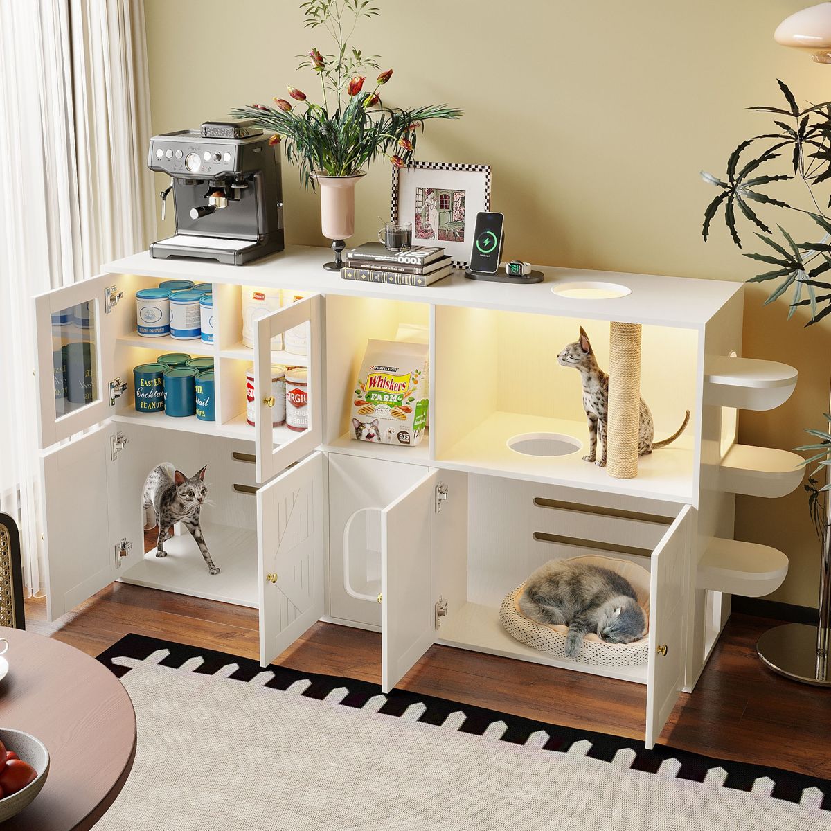 73-Inch Farmhouse Cat Litter Box Enclosure — view 3