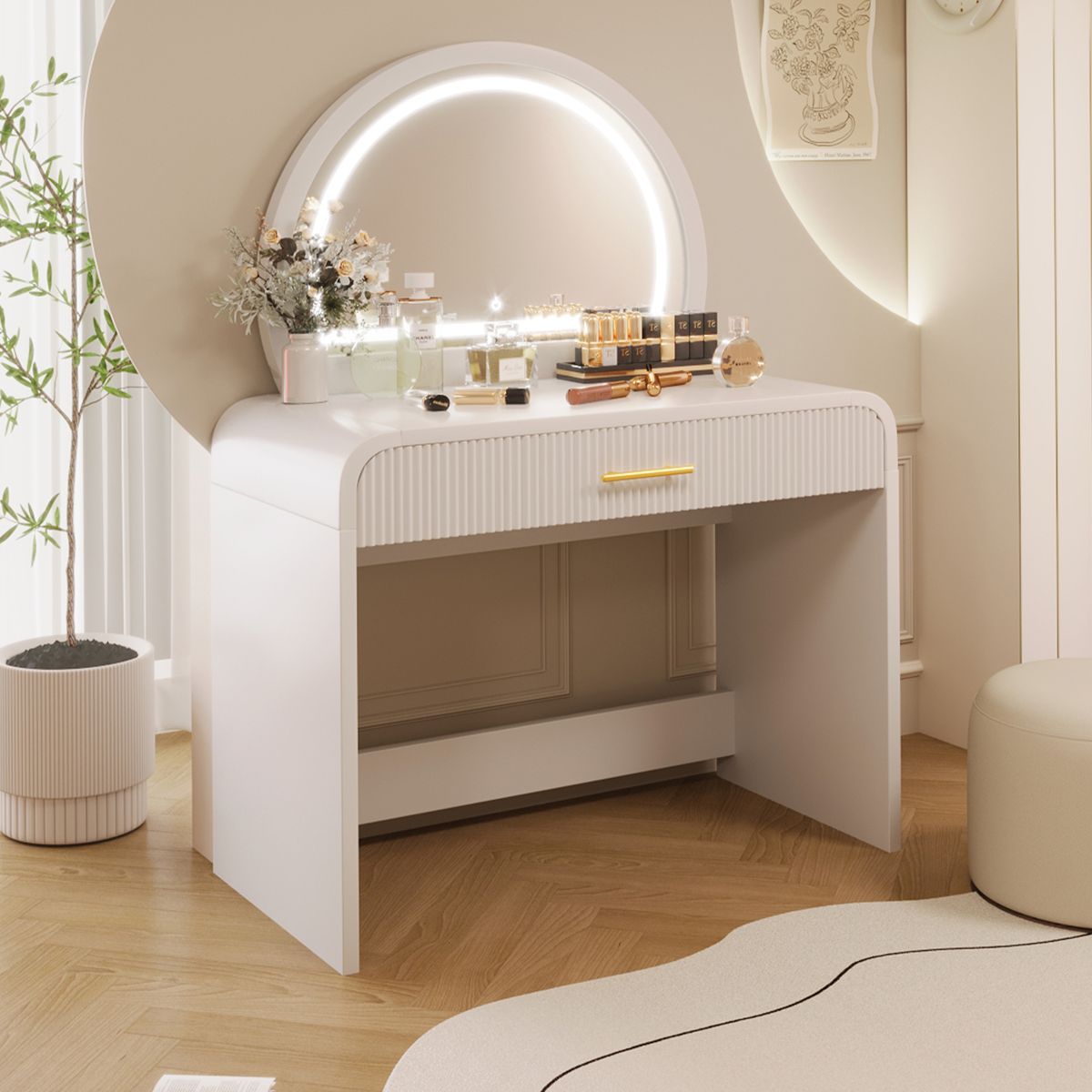 39-Inch Curved-Edge Vanity with Lighted Mirror — view 2