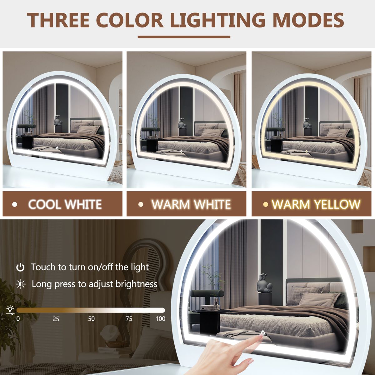39-Inch Curved-Edge Vanity with Lighted Mirror — view 3