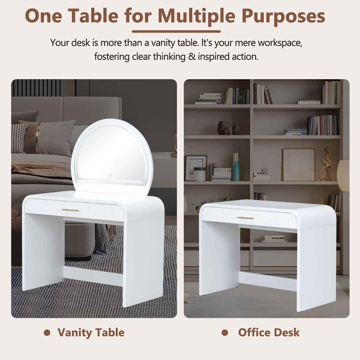 39-Inch Curved-Edge Vanity with Lighted Mirror — view 4
