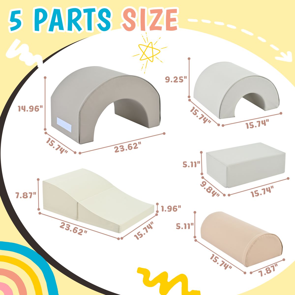 5-Piece Soft Foam Toddler Climbing Set — view 4