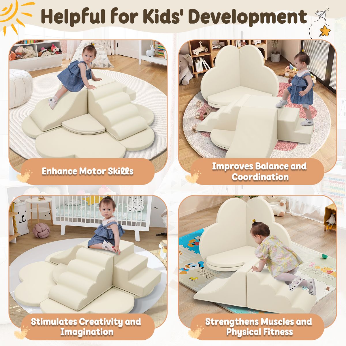 6-Piece Foam Climbing Blocks with PU Cover — view 2