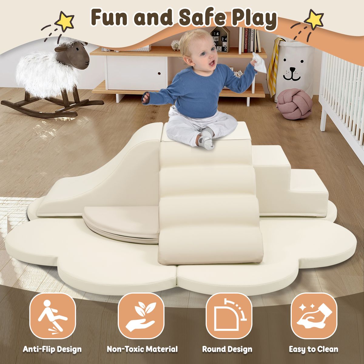 6-Piece Foam Climbing Blocks with PU Cover — view 3