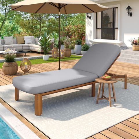 Acacia Wood Adjustable Chaise Lounge