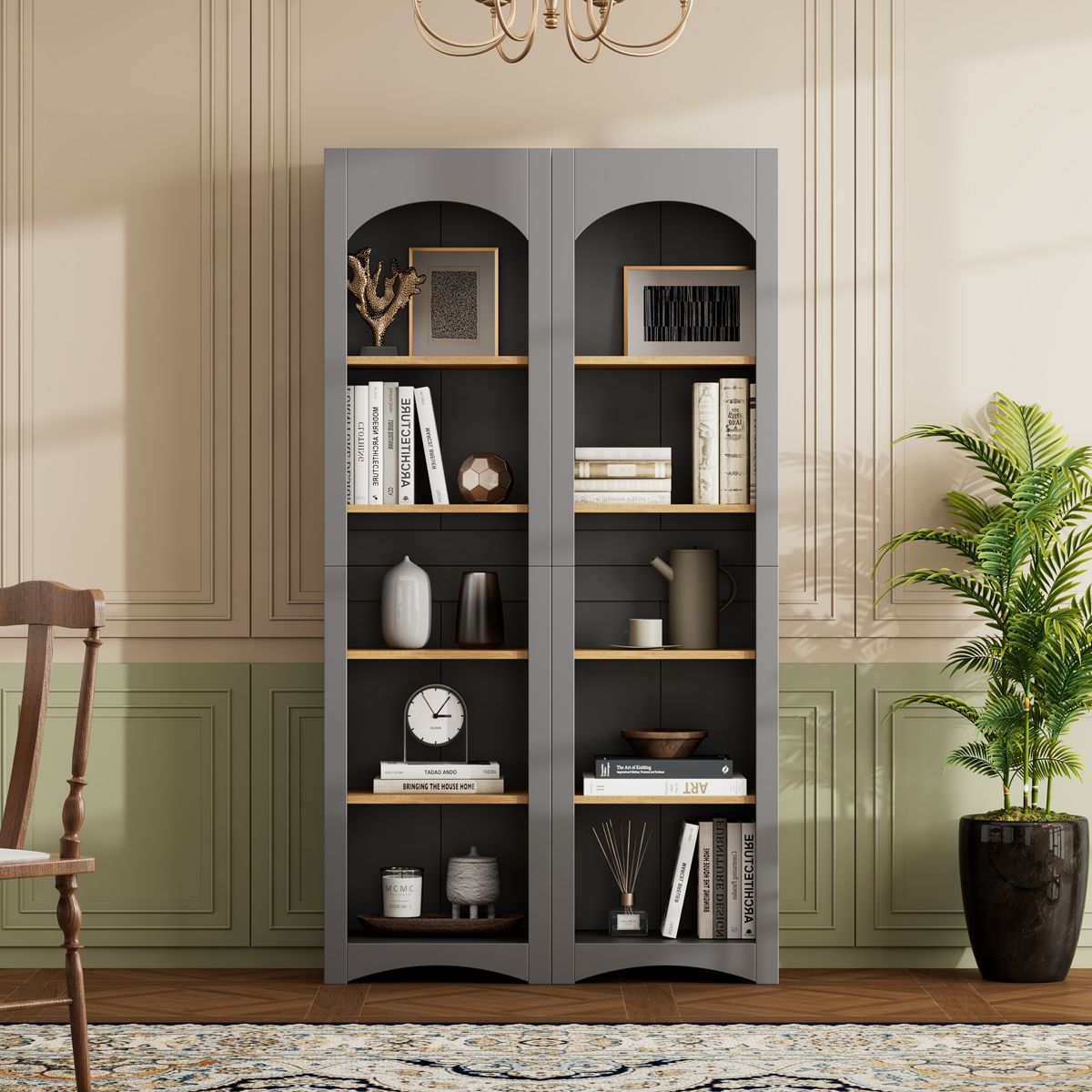 72-Inch Five-Tier Bookcases, Set of Two — view 2