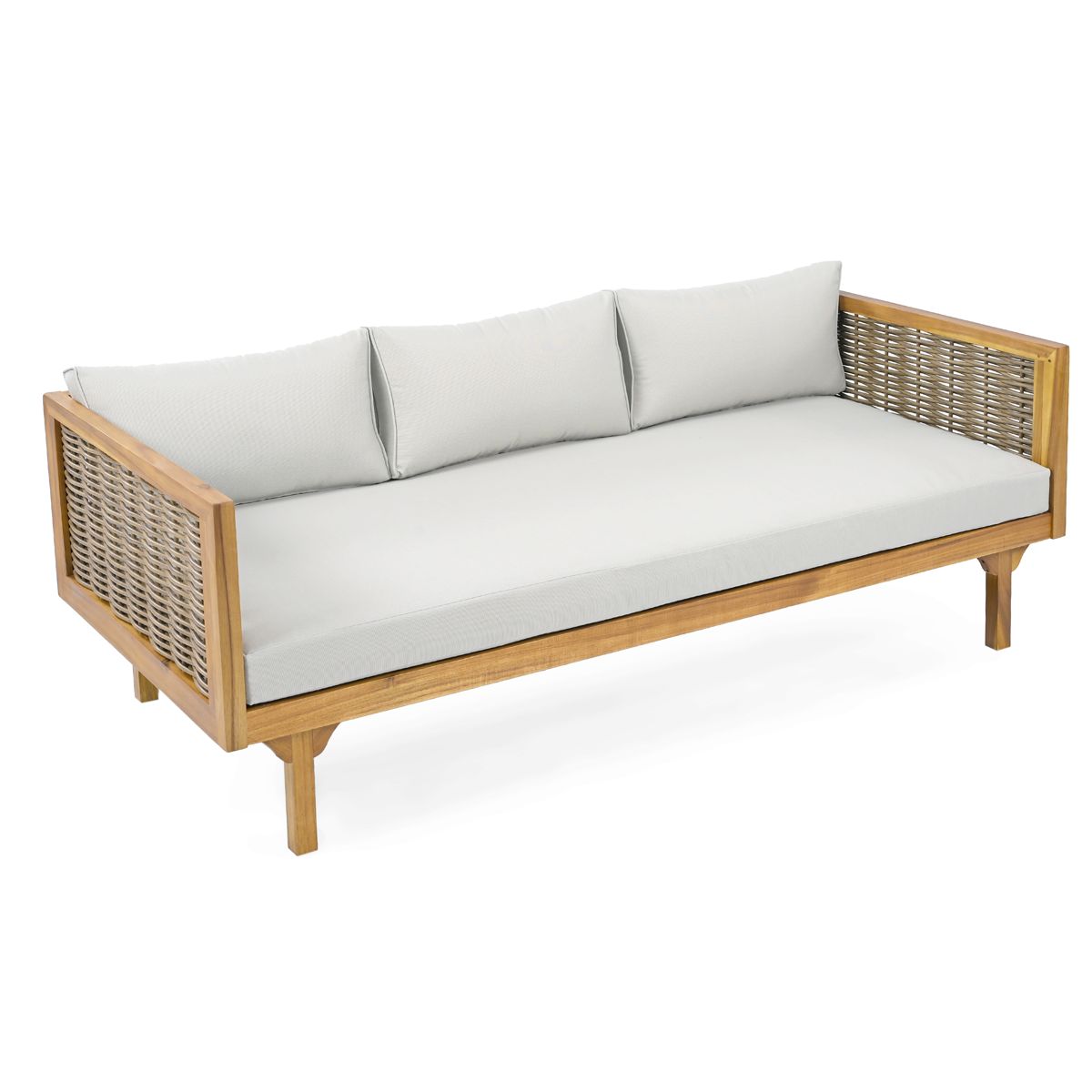 Acacia Three-Seat Daybed, Light Grey Cushion — view 3