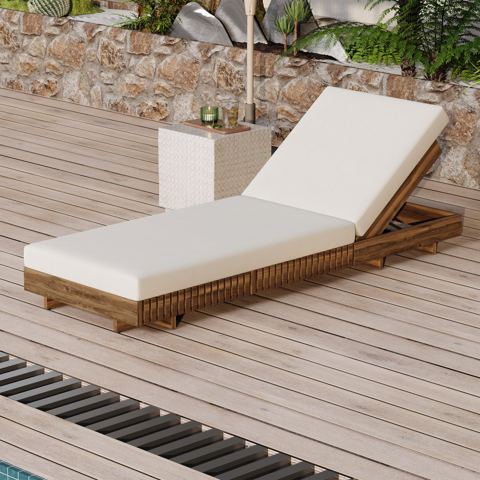 Acacia Chaise Lounge Frame with Adjustable Back