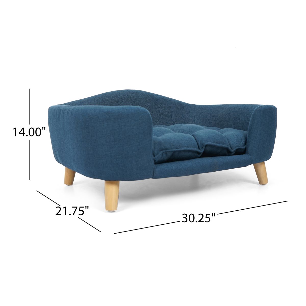 Mid-Century Dog Bed with Birch Wood Legs — view 3