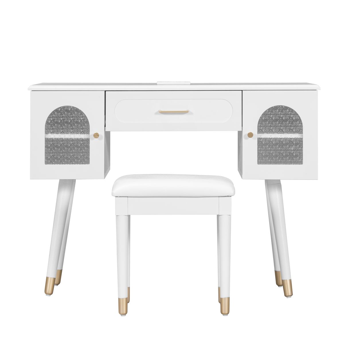 Vanity Table and Chair Set with Charging Port — view 4