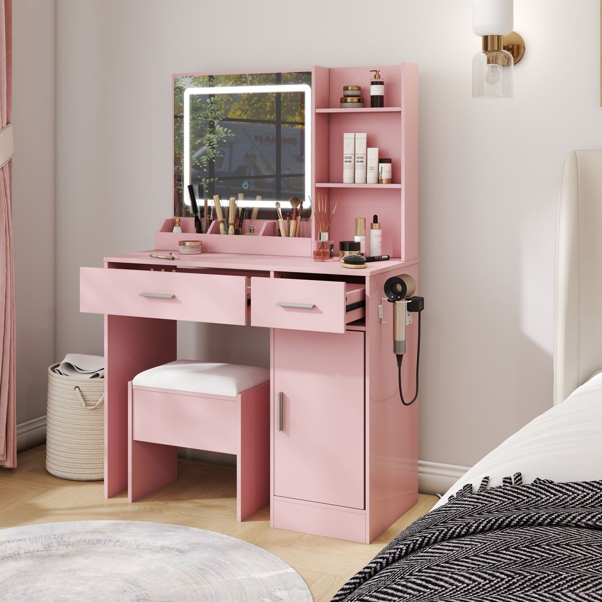 35-Inch LED Mirror Vanity with Charging Station — view 4