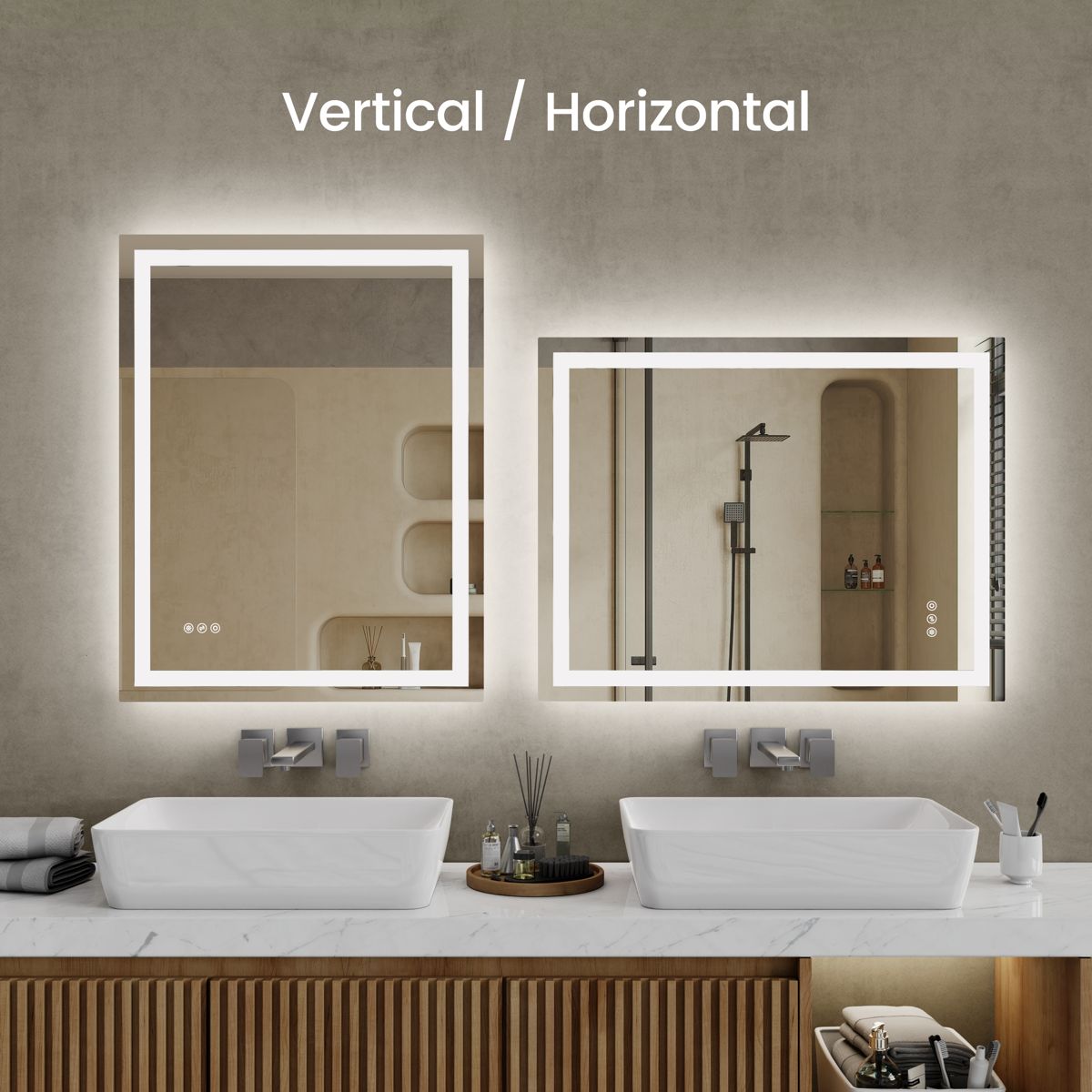 Front- and Back-Lit LED Bathroom Mirror — view 4