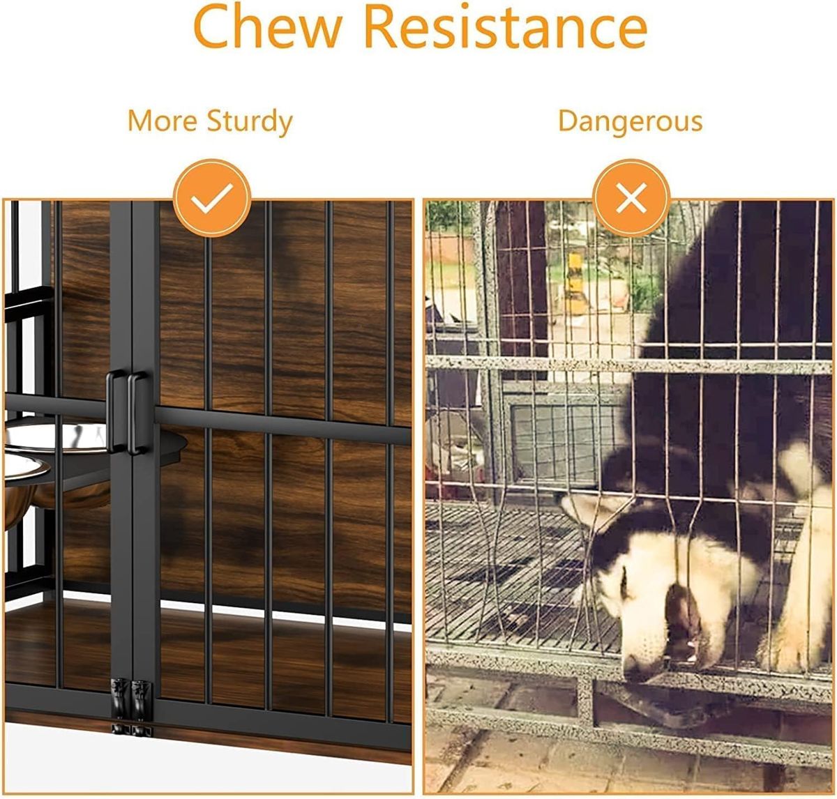 41-Inch Heavy-Duty Dog Crate with Swivel Feeder — view 3