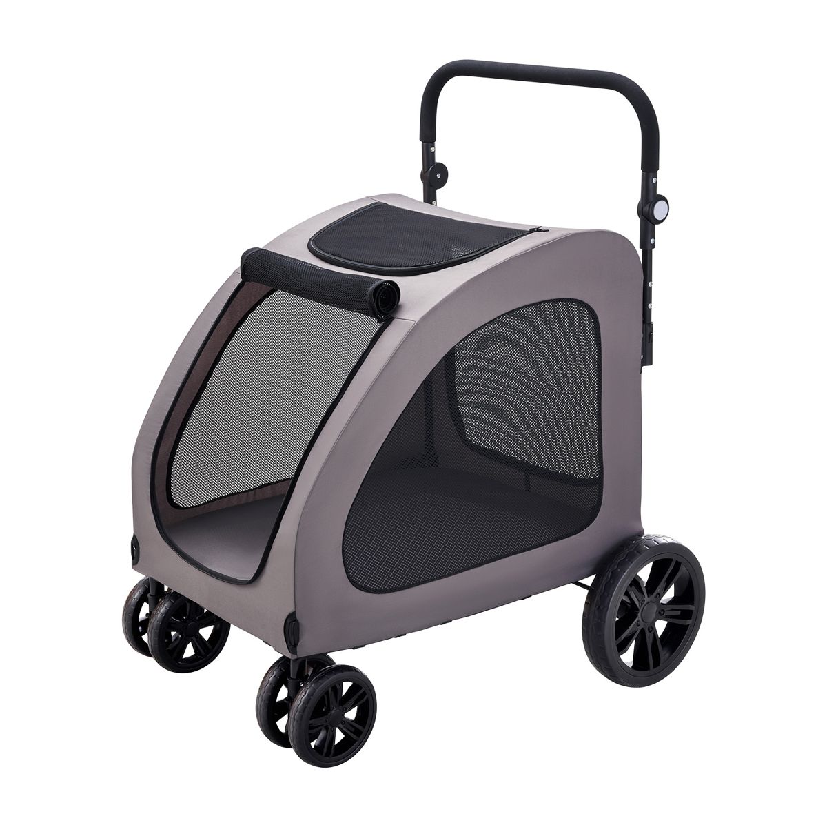 Large 4-Wheel Pet Stroller, 160 lb Capacity — view 3