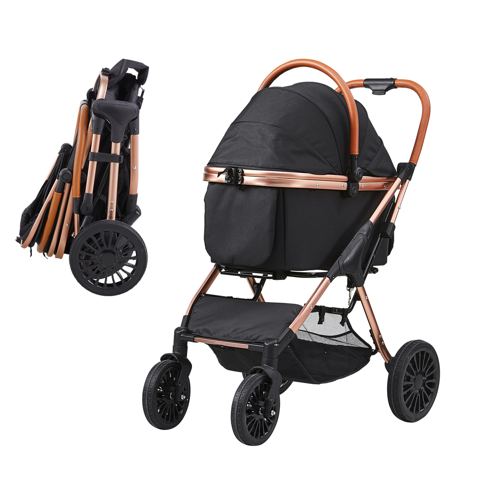 4-Wheel Pet Stroller with Detachable Carrier