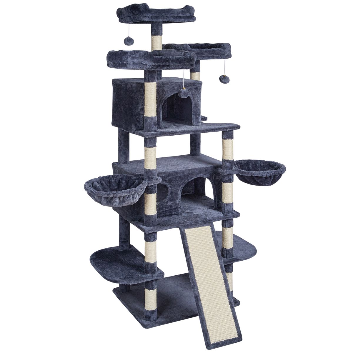 68.5-Inch Multi-Level Cat Tower with Condos — view 4