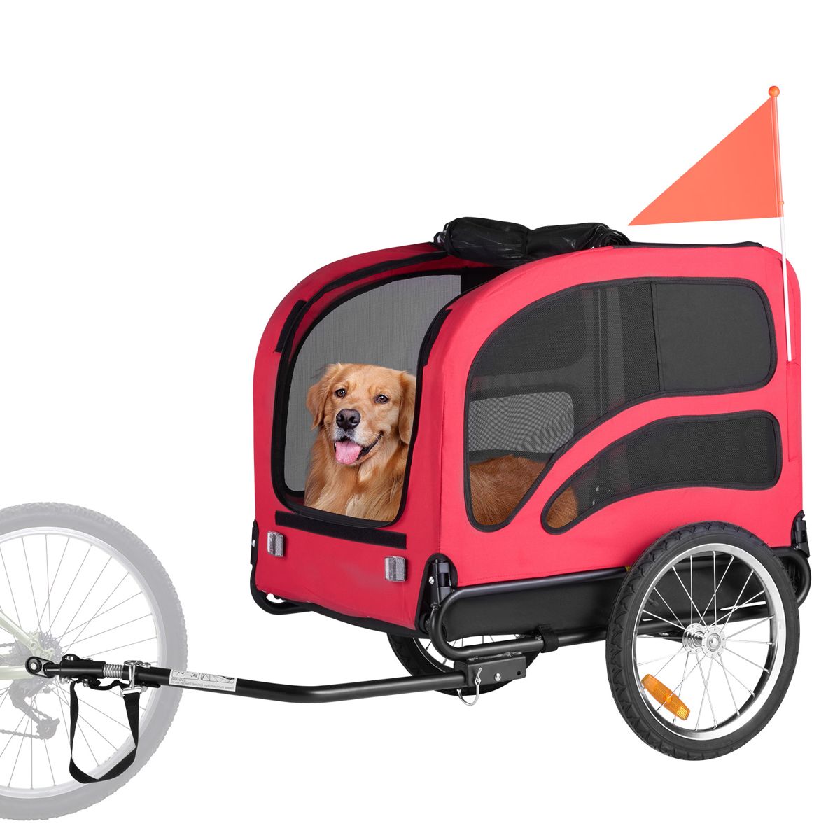Roomy Dog Bike Trailer with Universal Coupler — view 3