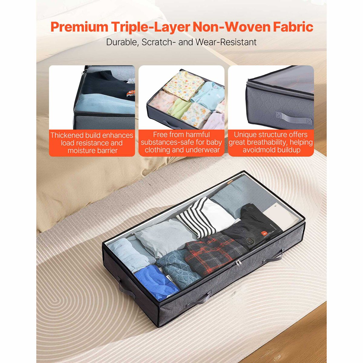 90L Foldable Under-Bed Storage Boxes, 2-Pack — view 4
