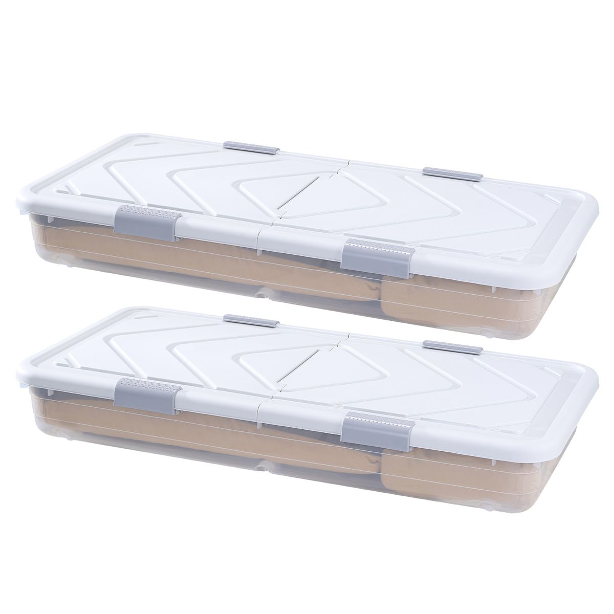 Rolling Under-Bed Storage Bins, Set of 2