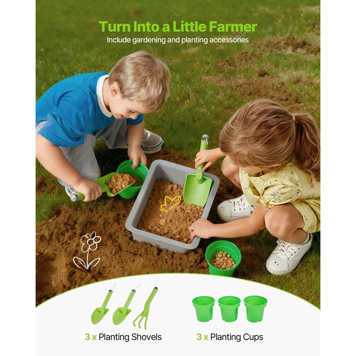 Rolling Mud Kitchen with Sunshade Canopy — view 2