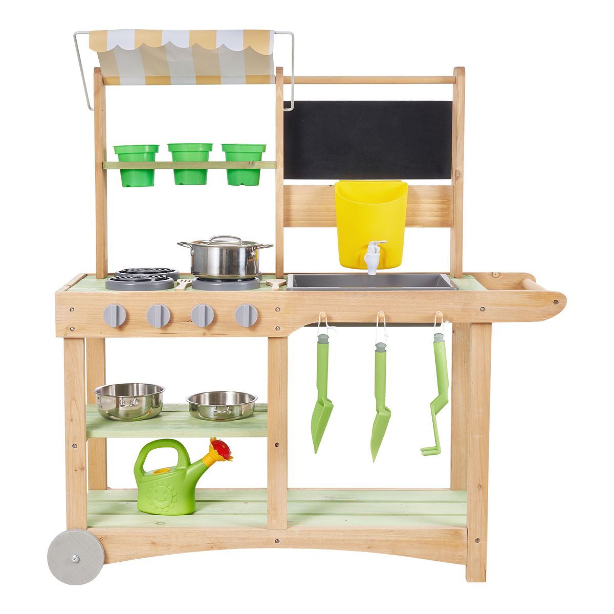 Rolling Mud Kitchen with Sunshade Canopy