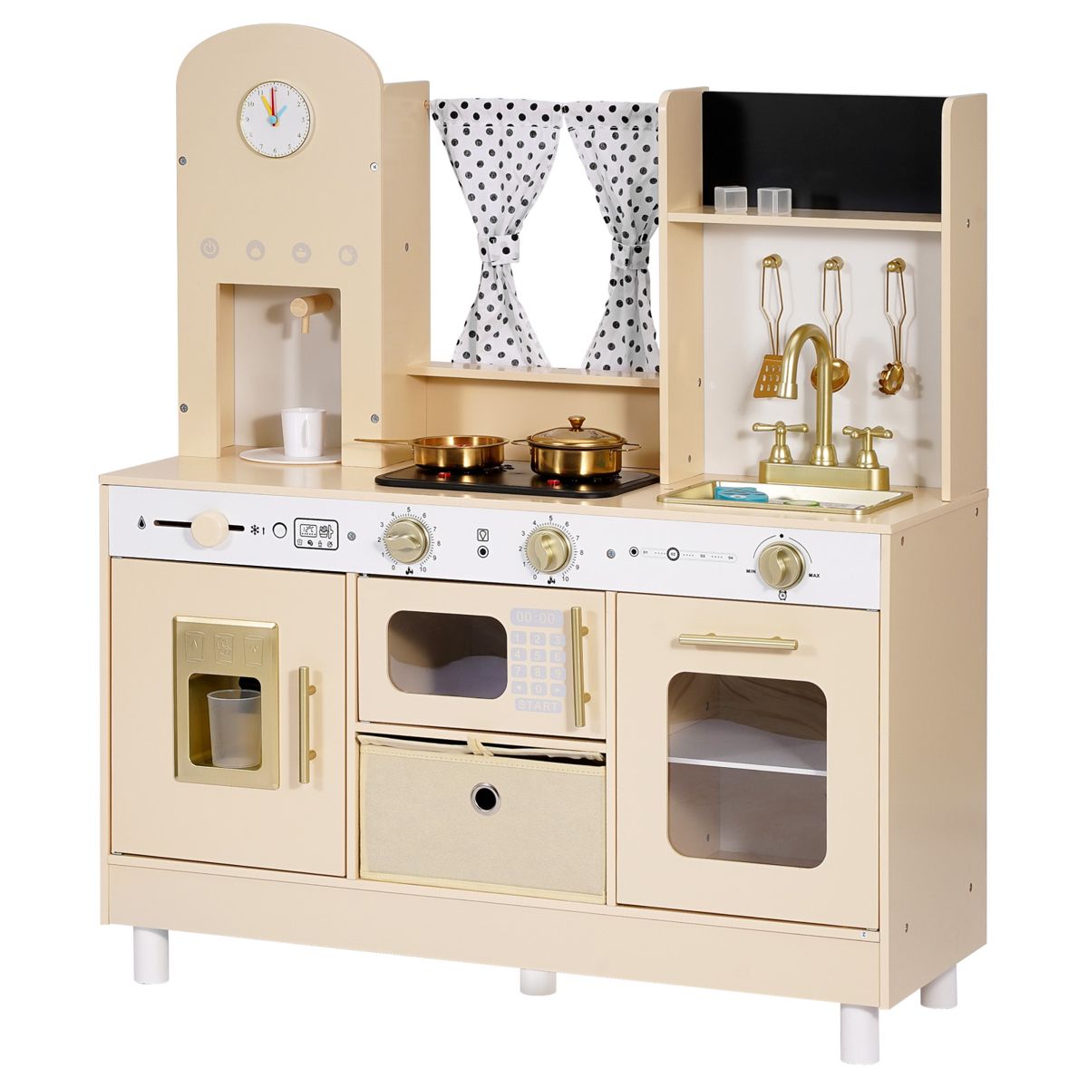 Modern Play Kitchen with Fabric Window — view 2