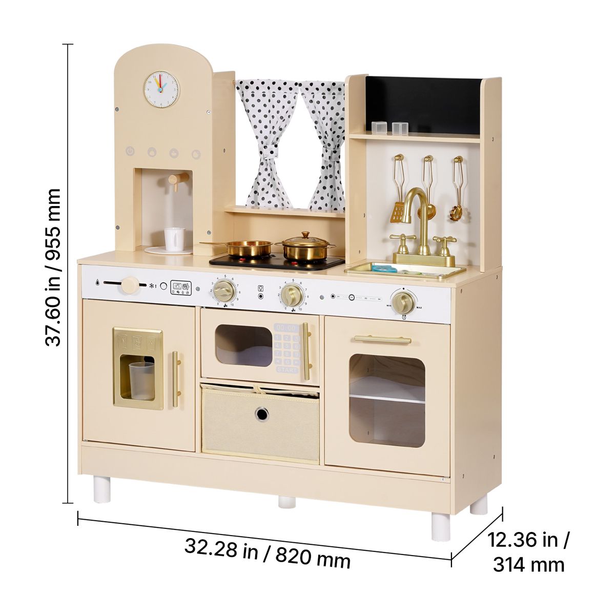 Modern Play Kitchen with Fabric Window — view 4