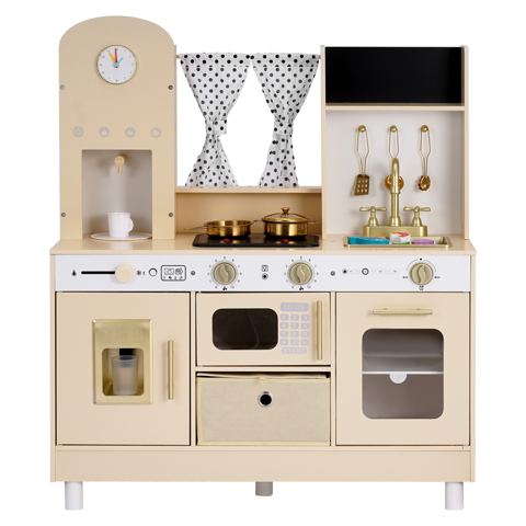 Modern Play Kitchen with Fabric Window