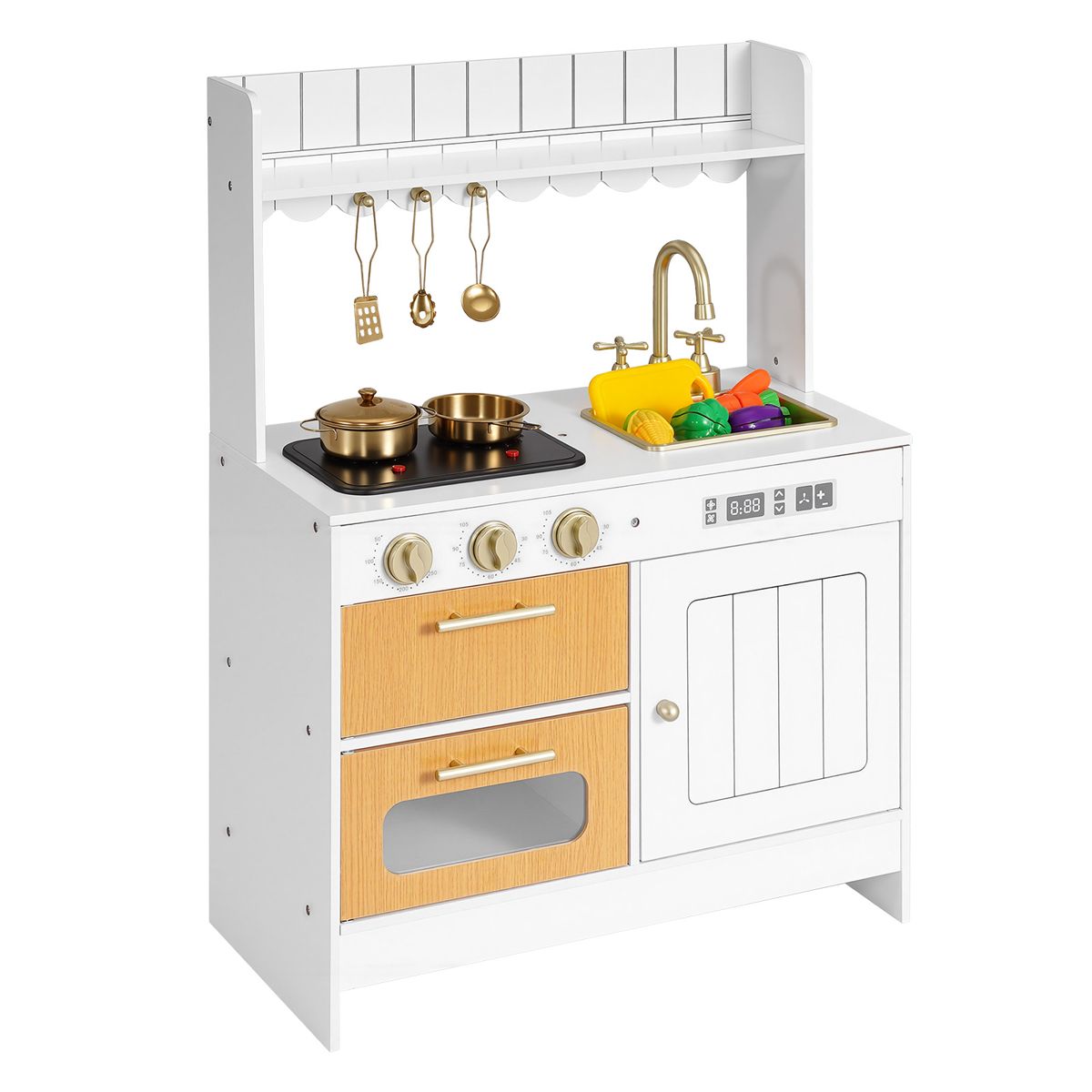 Wooden Play Kitchen with Lights and Sounds — view 2