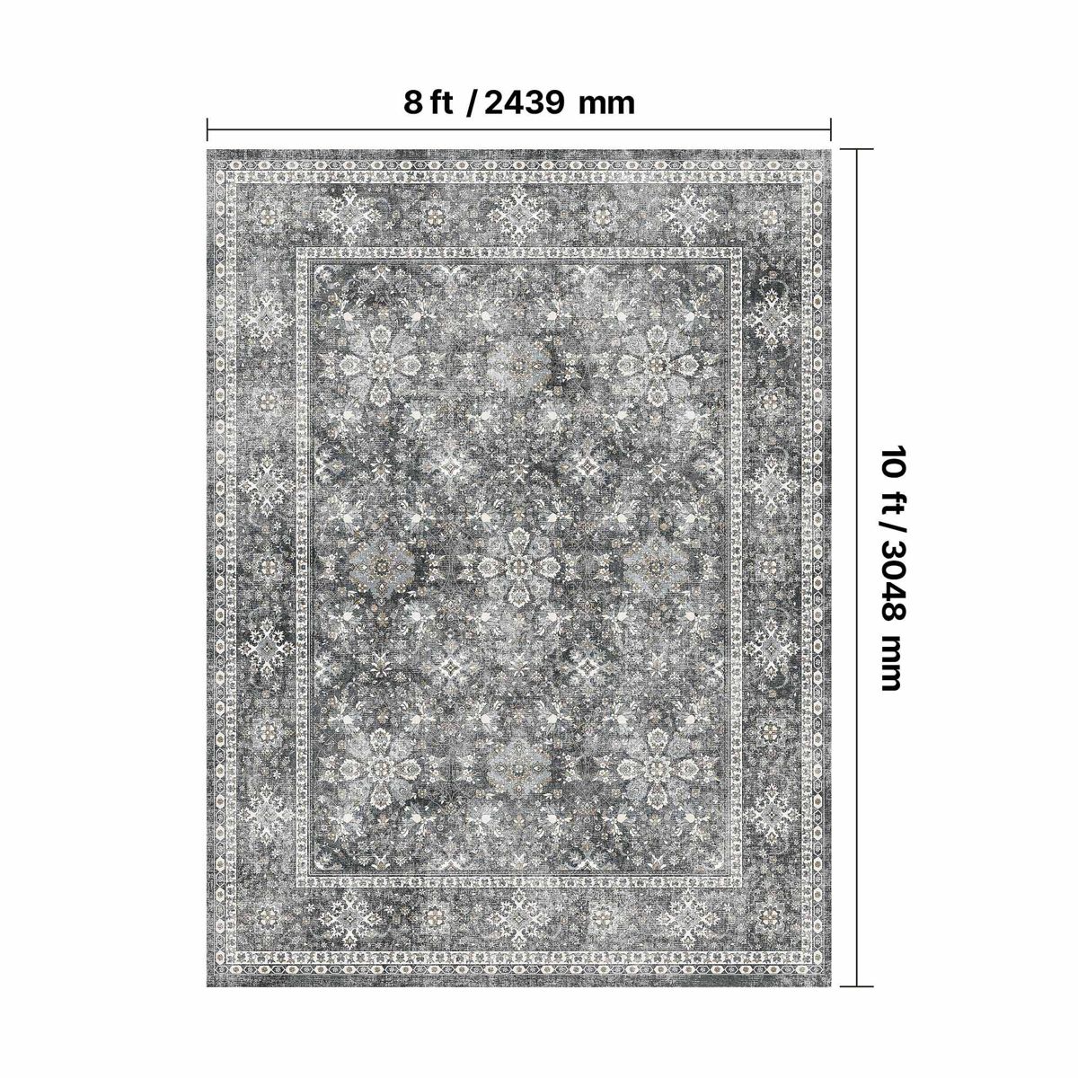 8 x 10 Ft Washable Low-Profile Area Rug — view 3
