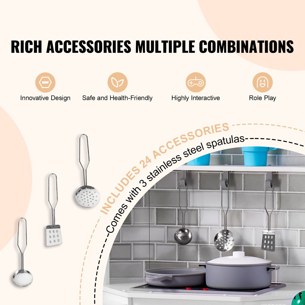 Corner Play Kitchen with 24 Accessories — view 2