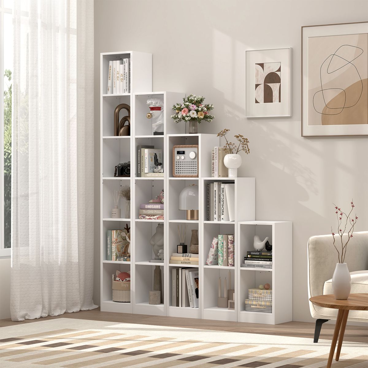 Slim Four-Tier Metal Bookshelf with Anti-Tip Kit — view 3