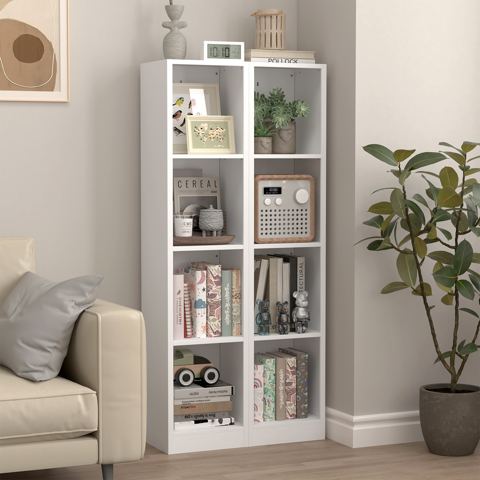 Slim Four-Tier Metal Bookshelf with Anti-Tip Kit