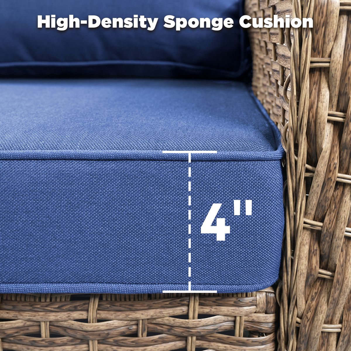 5-Piece Wicker Lounge Chair Set with Ottomans — view 2