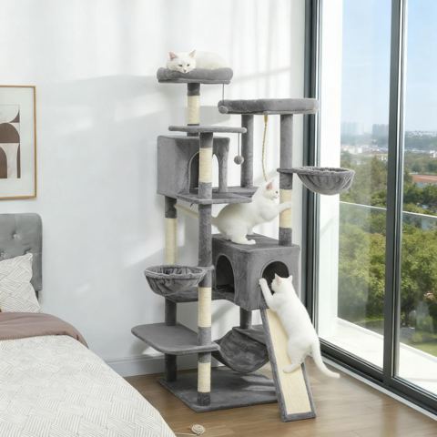69-Inch Multi-Level Cat Tree with Two Condos