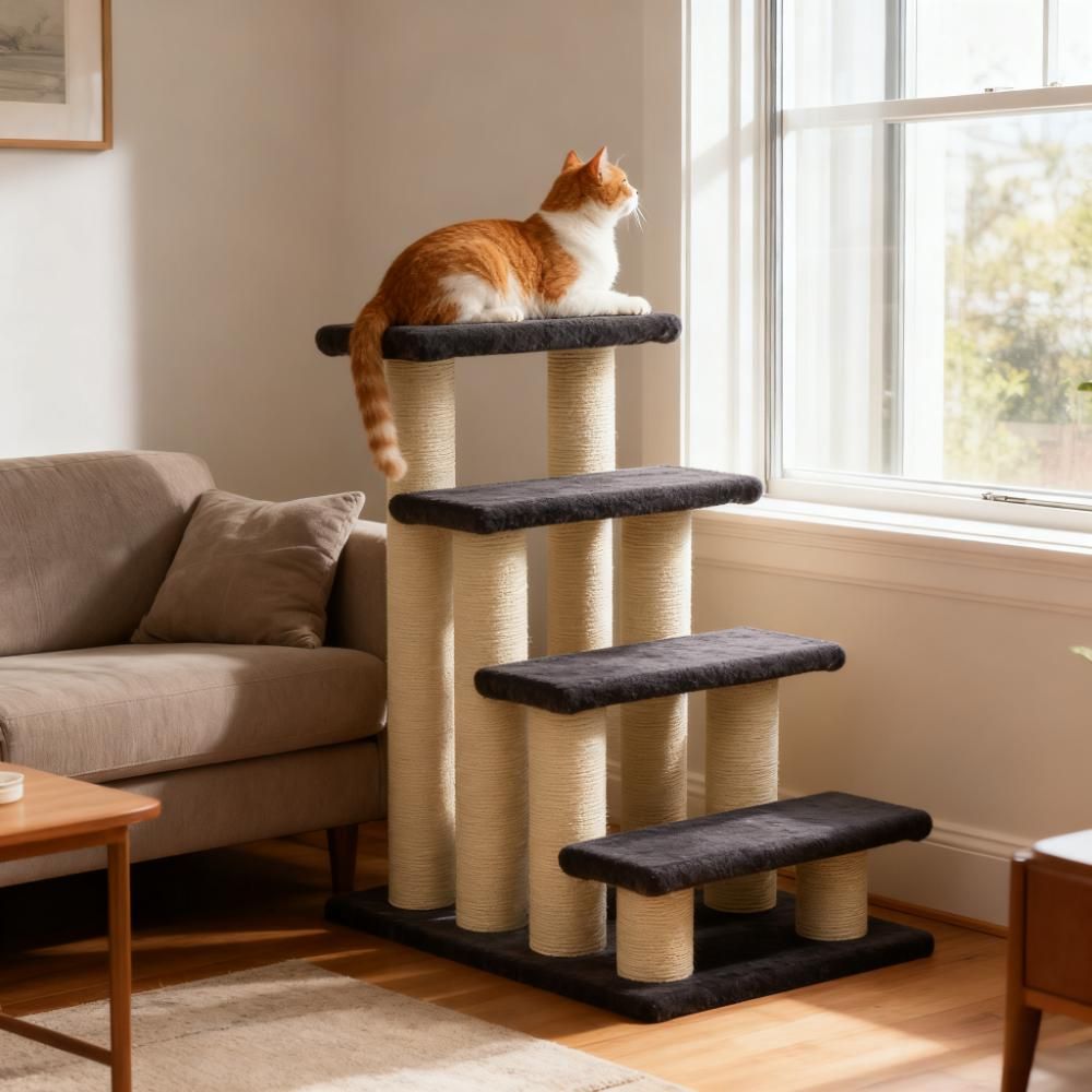 4-Tier Step Cat Tree with Sisal Scratching Post