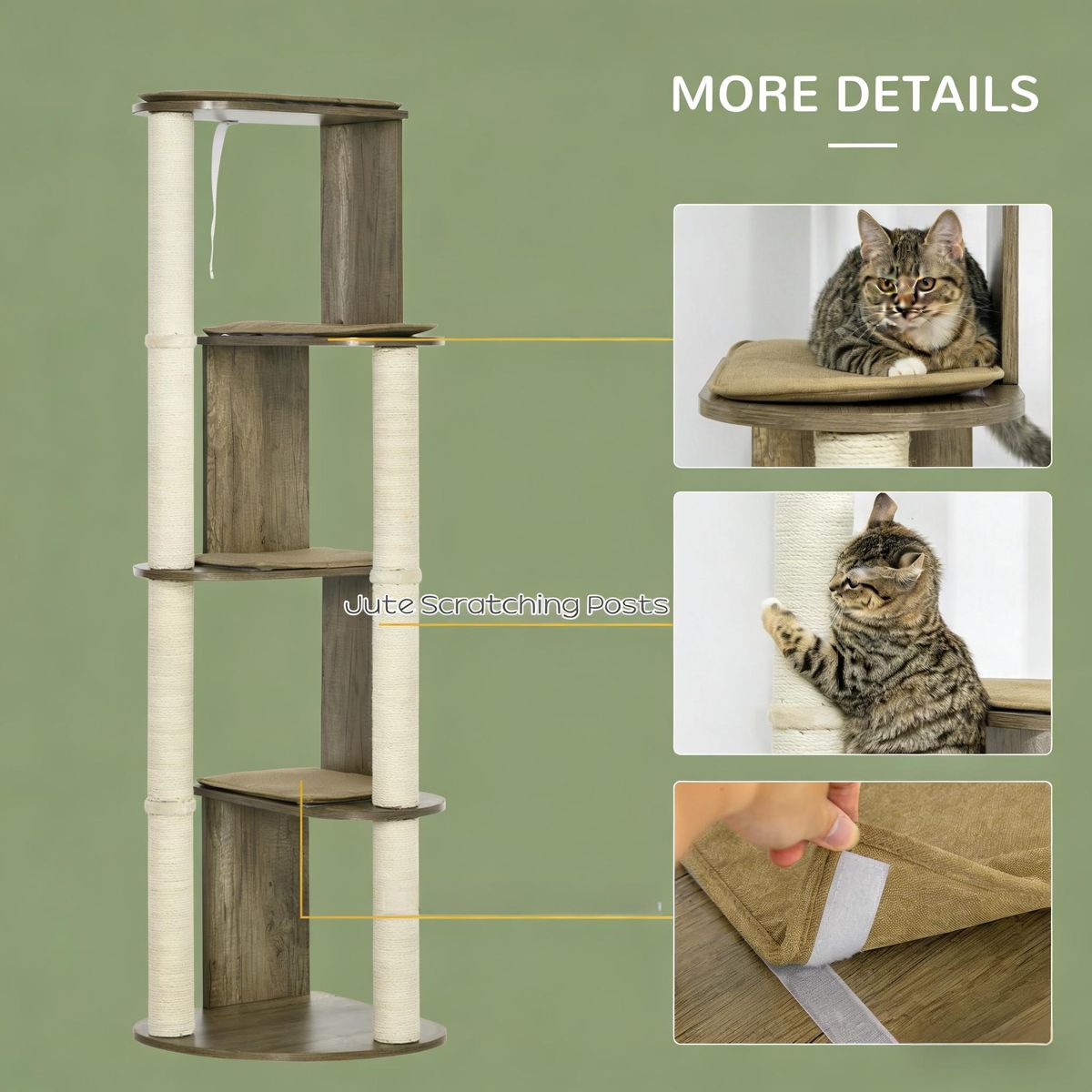 65-Inch Multilevel Corner Cat Tree — view 4