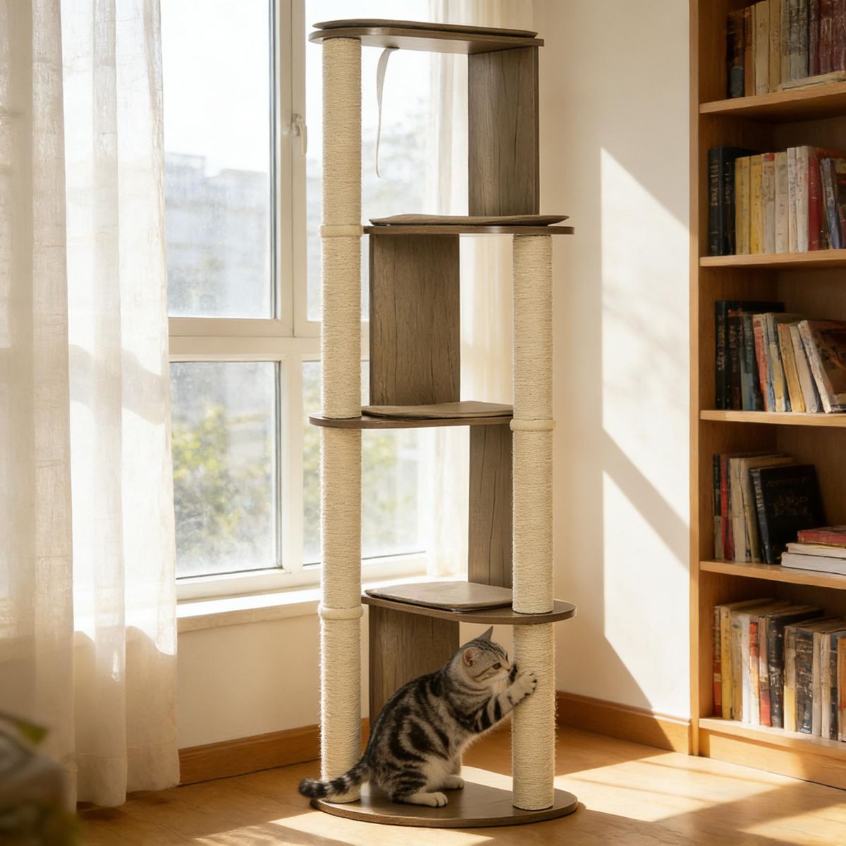 65-Inch Multilevel Corner Cat Tree